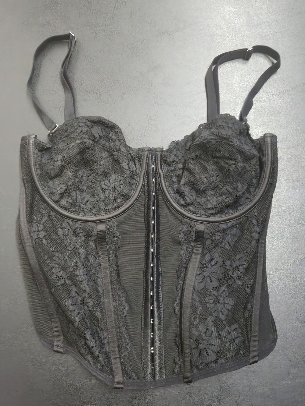 Primark Black Lace Longline Bustier Camisole Corset